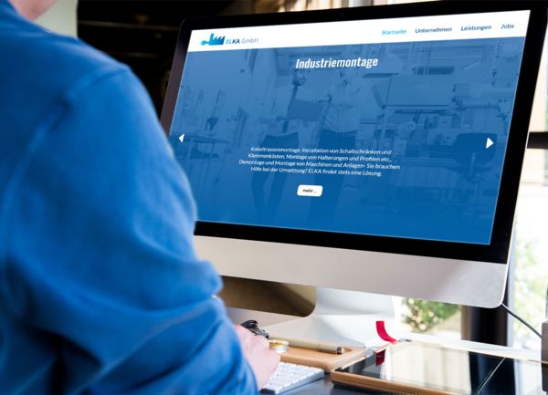 Webseite für das Industrieunternehmen