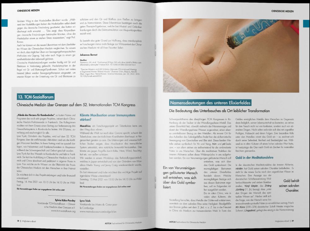 Mitgliedermagazin der AGTCM Innenteil aufgeschlagen